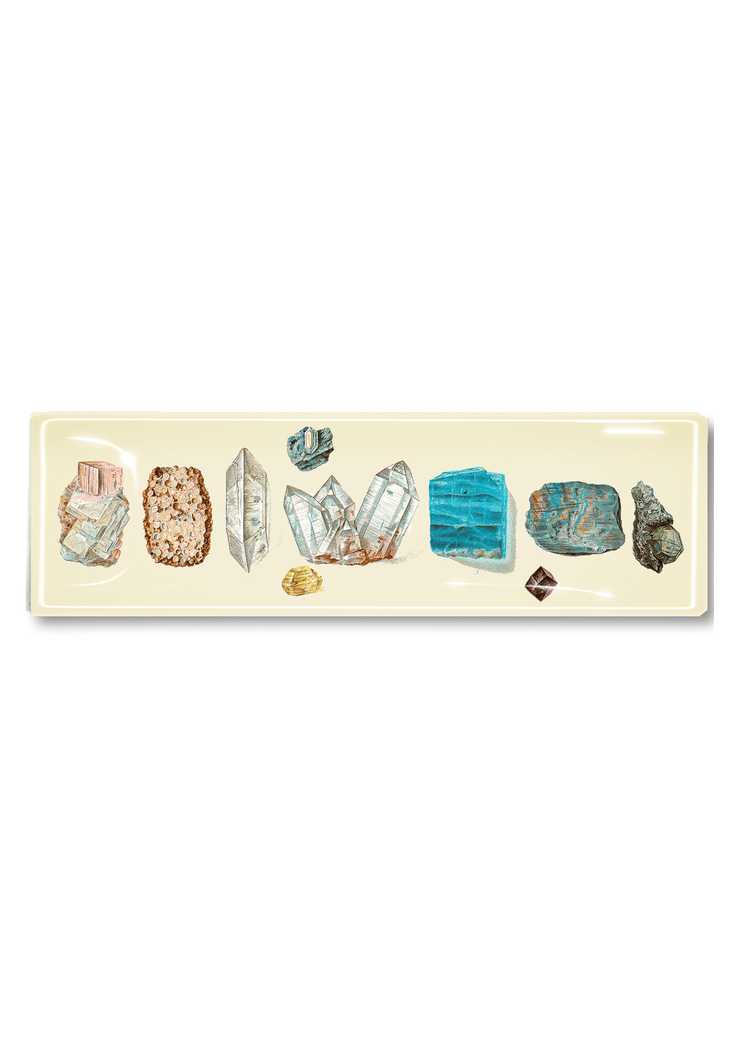 10 Gemstone Lineup Decoupage Glass Tray - Bensgarden.com