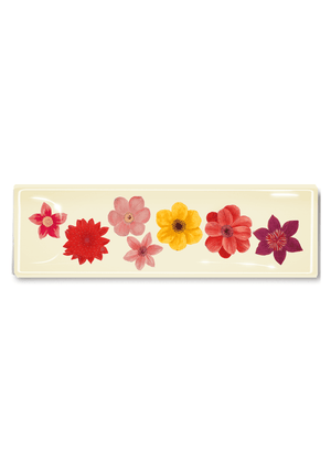 7 Colorful Flowers Decoupage Glass Tray - Bensgarden.com