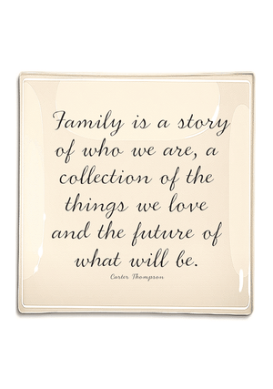A Family Is A Story Decoupage Glass Tray - Bensgarden.com