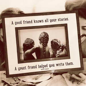 A Good Friend Knows All Your Stories Copper & Glass Photo Frame - Bensgarden.com