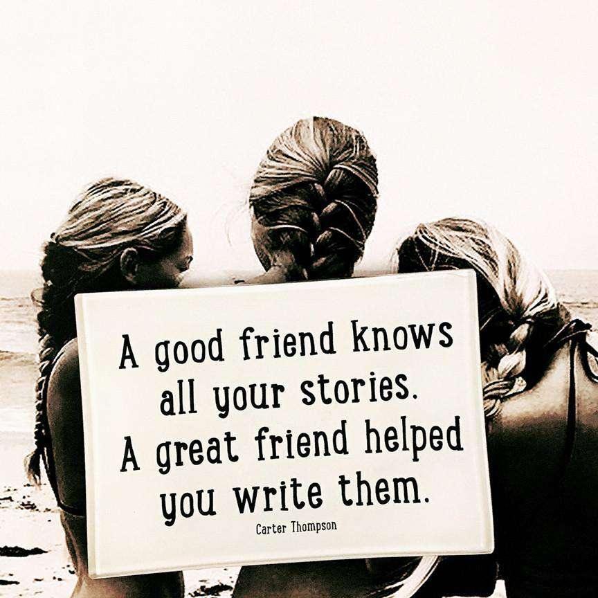 A Good Friend Knows All Your Stories Decoupage Glass Tray - Bensgarden.com