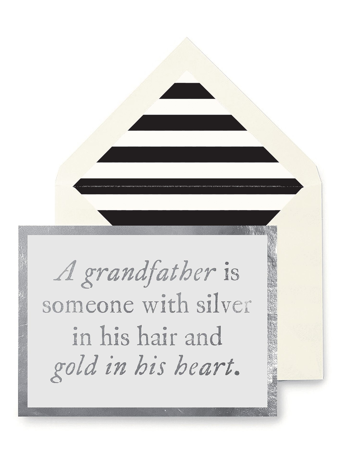 A Grandfather Is Someone With Silver Greeting Card, Single Folded Card or Boxed Set of 8 - Bensgarden.com