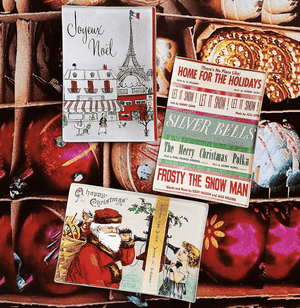 A Happy Christmas By Telephone Decoupage Glass Tray - Bensgarden.com