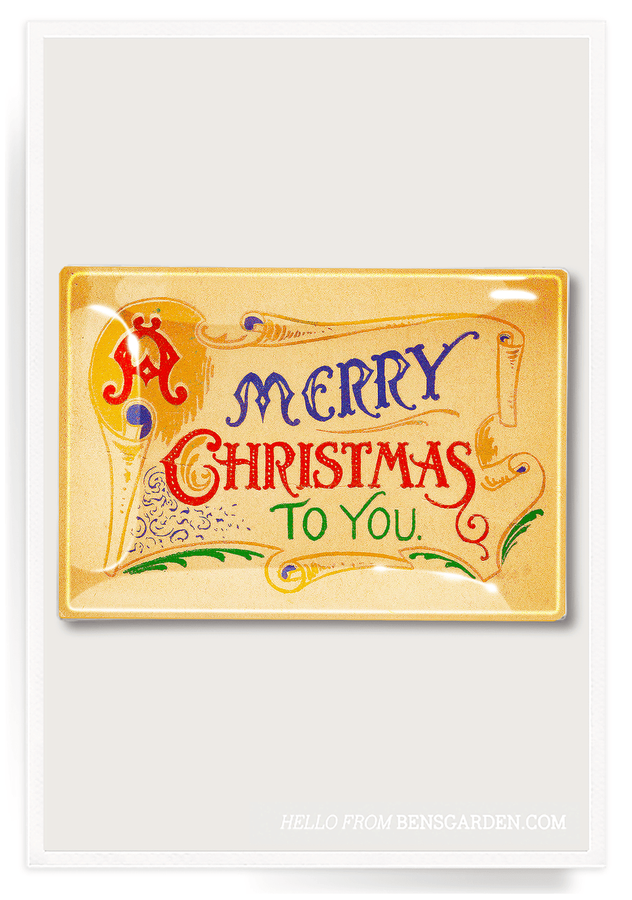 A Merry Christmas To You Decoupage Glass Tray - Bensgarden.com