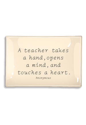 A Teacher Takes A Hand Decoupage Glass Tray - Bensgarden.com