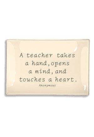 A Teacher Takes A Hand Decoupage Glass Tray - Bensgarden.com