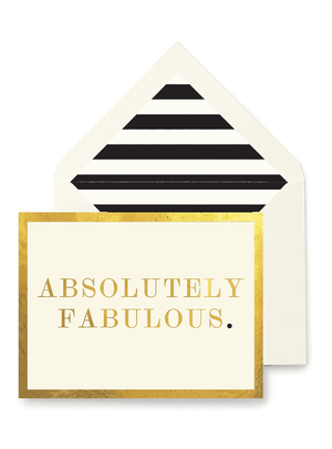 Absolutely Fabulous Greeting Card, Single Folded Signature Card - Bensgarden.com
