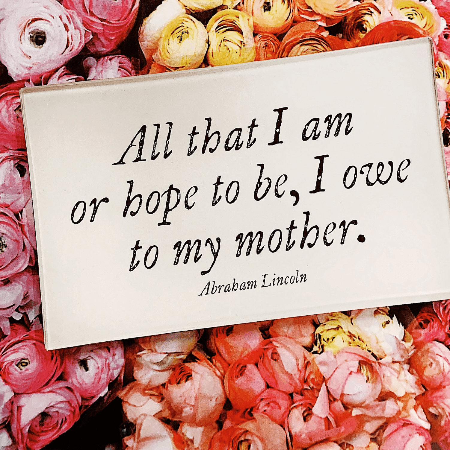 All That I Am Or Hope To Be Decoupage Glass Tray - Bensgarden.com