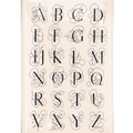 Alphabet Elegant Calligraphy Decoupage Glass Tray - Bensgarden.com