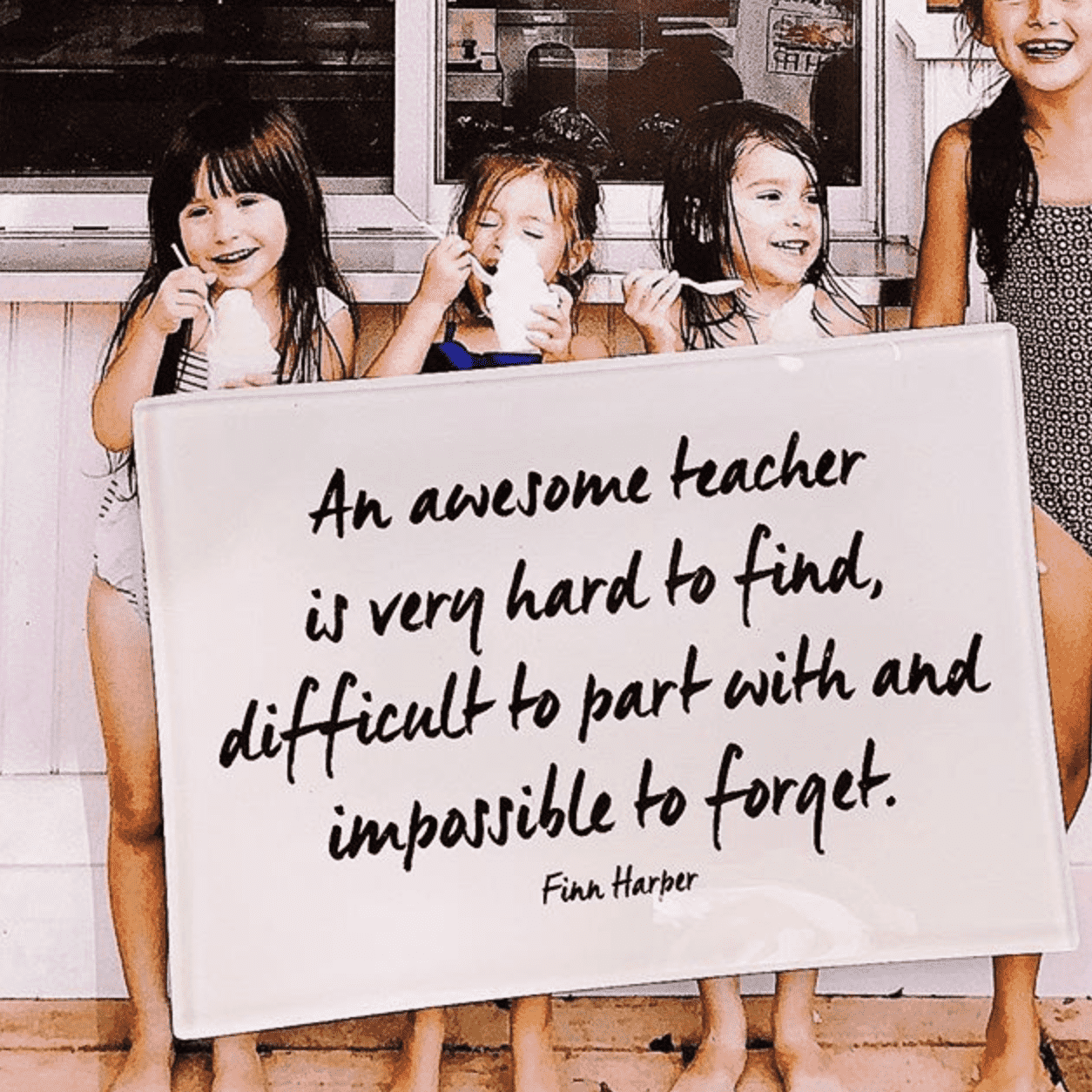 An Awesome Teacher Is Very Hard To Find Decoupage Glass Tray - Bensgarden.com