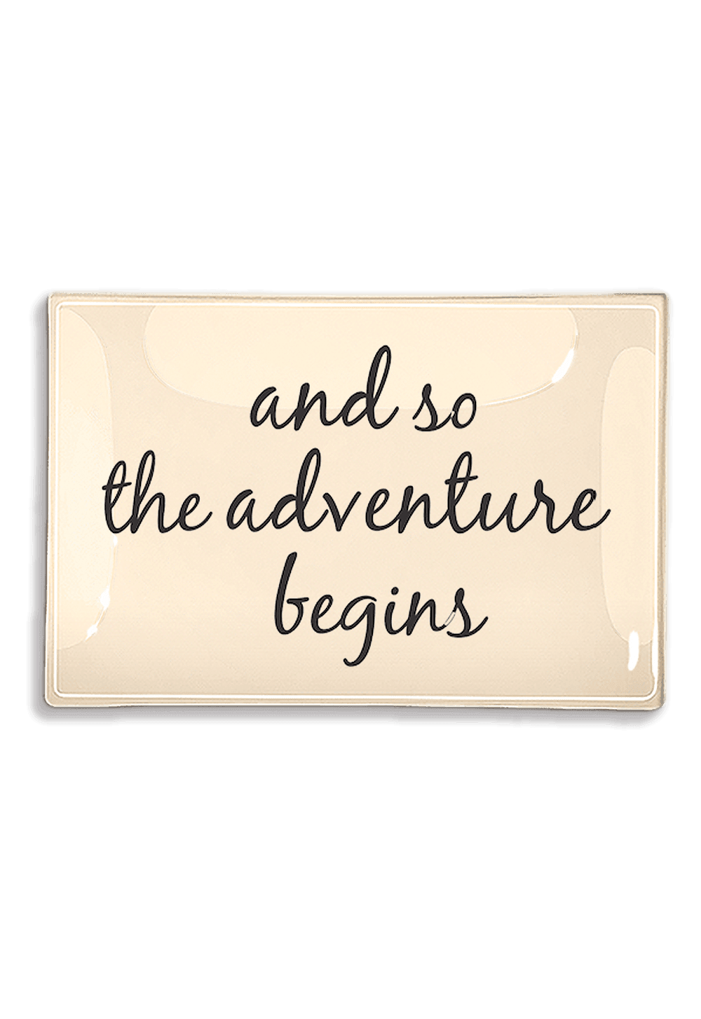 And So The Adventure Begins Decoupage Glass Tray
