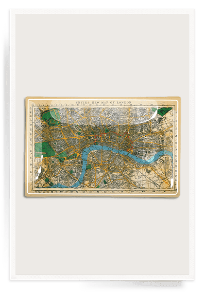 Antique Map Of London Decoupage Glass Tray - Bensgarden.com