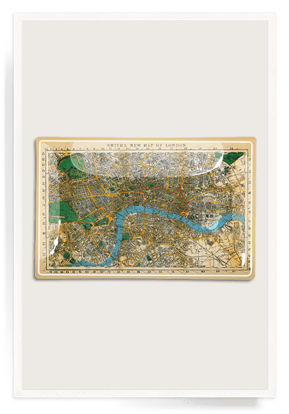Antique Map Of London Decoupage Glass Tray - Bensgarden.com