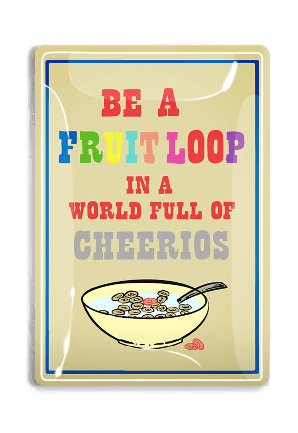 Be A Fruit Loop Decoupage Glass Tray - Bensgarden.com