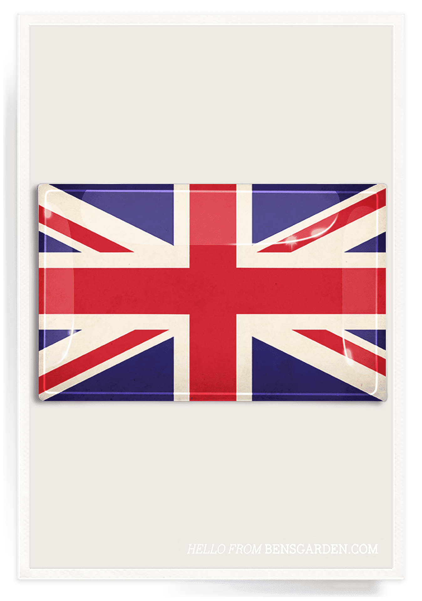 British Union Jack Decoupage Glass Tray - Bensgarden.com