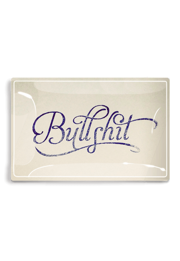 Bullshit Decoupage Glass Tray - Bensgarden.com