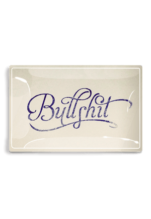 Bullshit Decoupage Glass Tray - Bensgarden.com