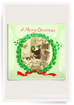 Christmas Santa Wreath Decoupage Glass Tray - Bensgarden.com