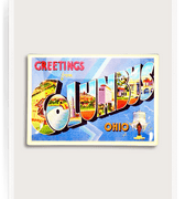 Columbus Ohio Postcard Decoupage Glass Tray - Bensgarden.com