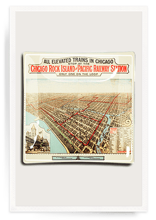 Copy of Vintage Chicago No.4 Decoupage Glass Tray - Bensgarden.com