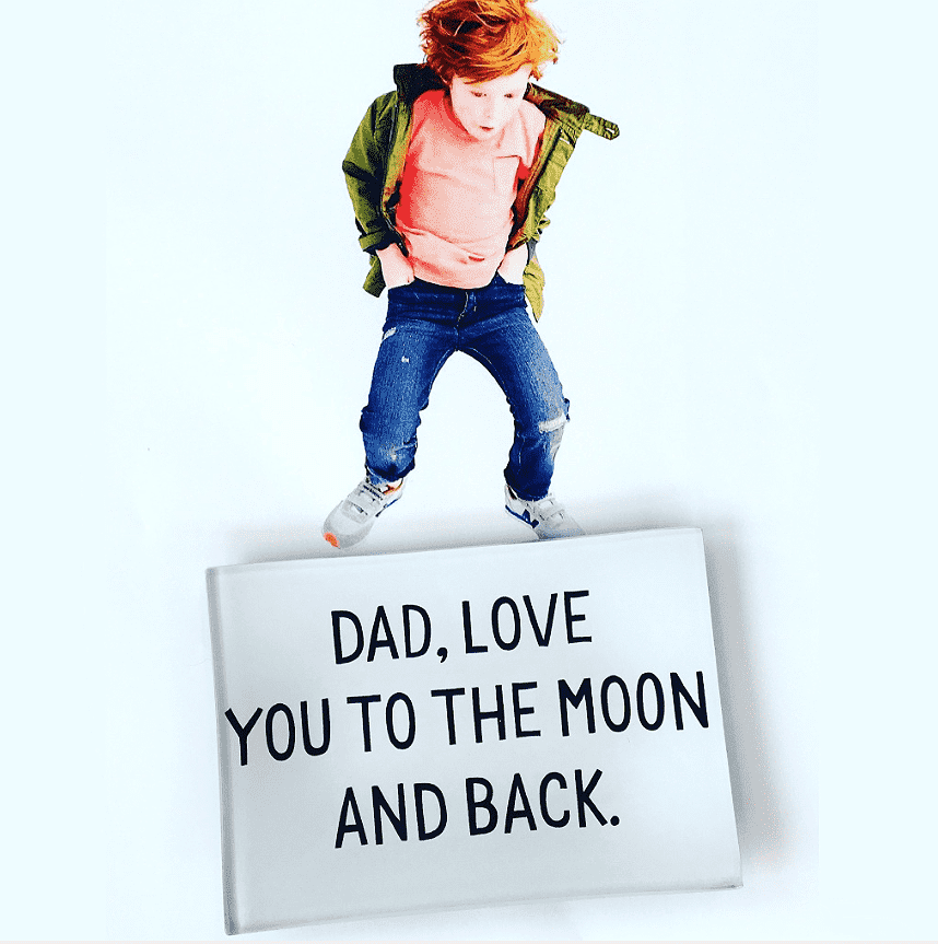 Dad, Love You To The Moon Decoupage Glass Tray - Bensgarden.com