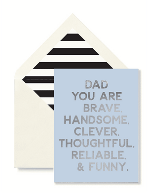 Dad You Are Brave Greeting Card, Single Blank Signature Card - Bensgarden.com