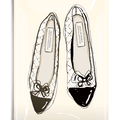 Daphne Ballet Flats Fashion Sketch Decoupage Glass Tray - Bensgarden.com