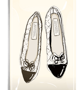 Daphne Ballet Flats Fashion Sketch Decoupage Glass Tray - Bensgarden.com