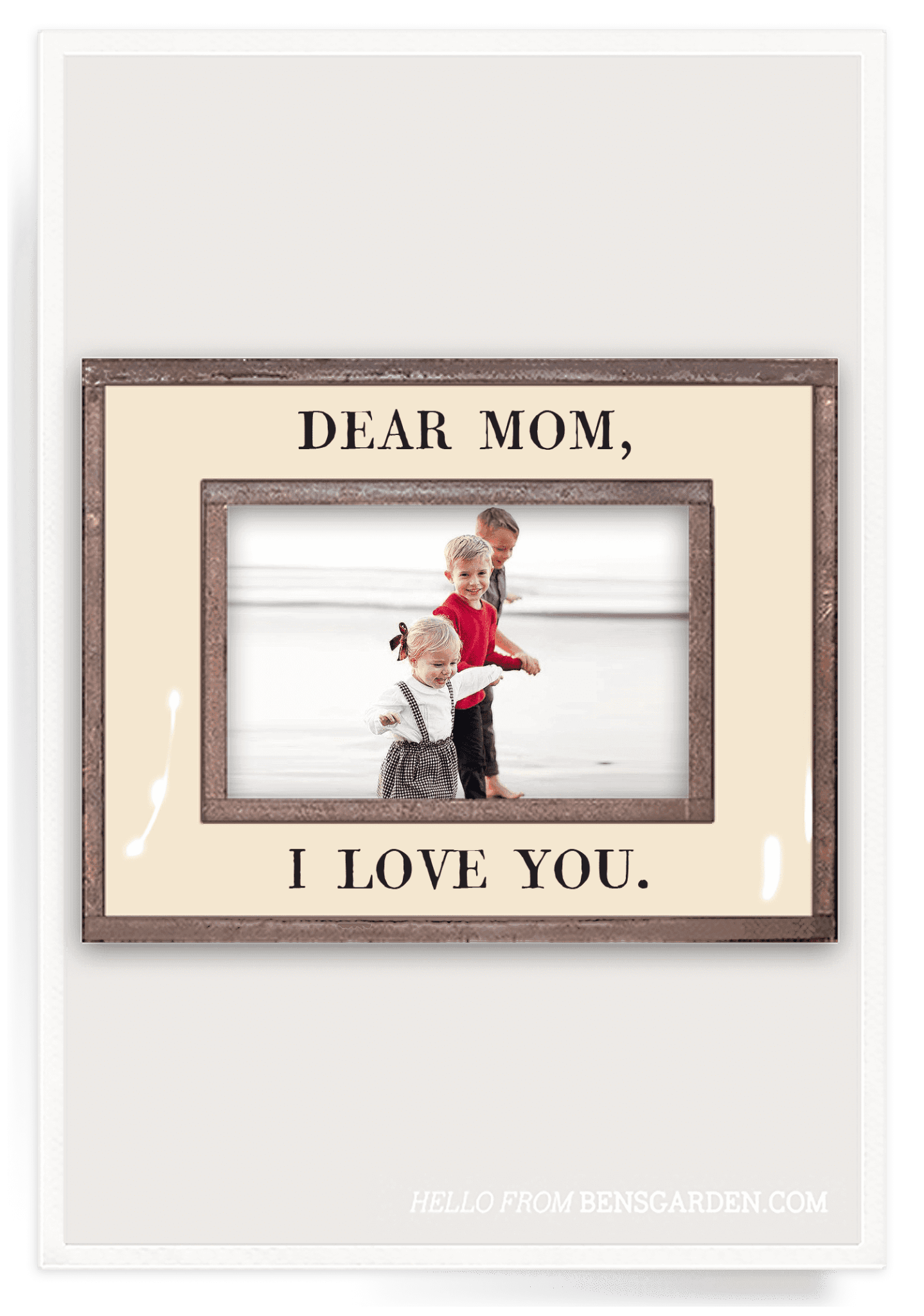 Dear Mom, I Love You Copper & Glass Photo Frame - Bensgarden.com