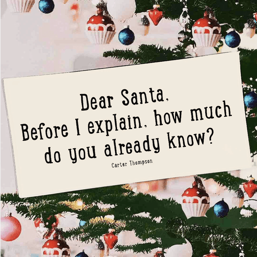 Dear Santa, Before I Explain Decoupage Glass Tray - Bensgarden.com