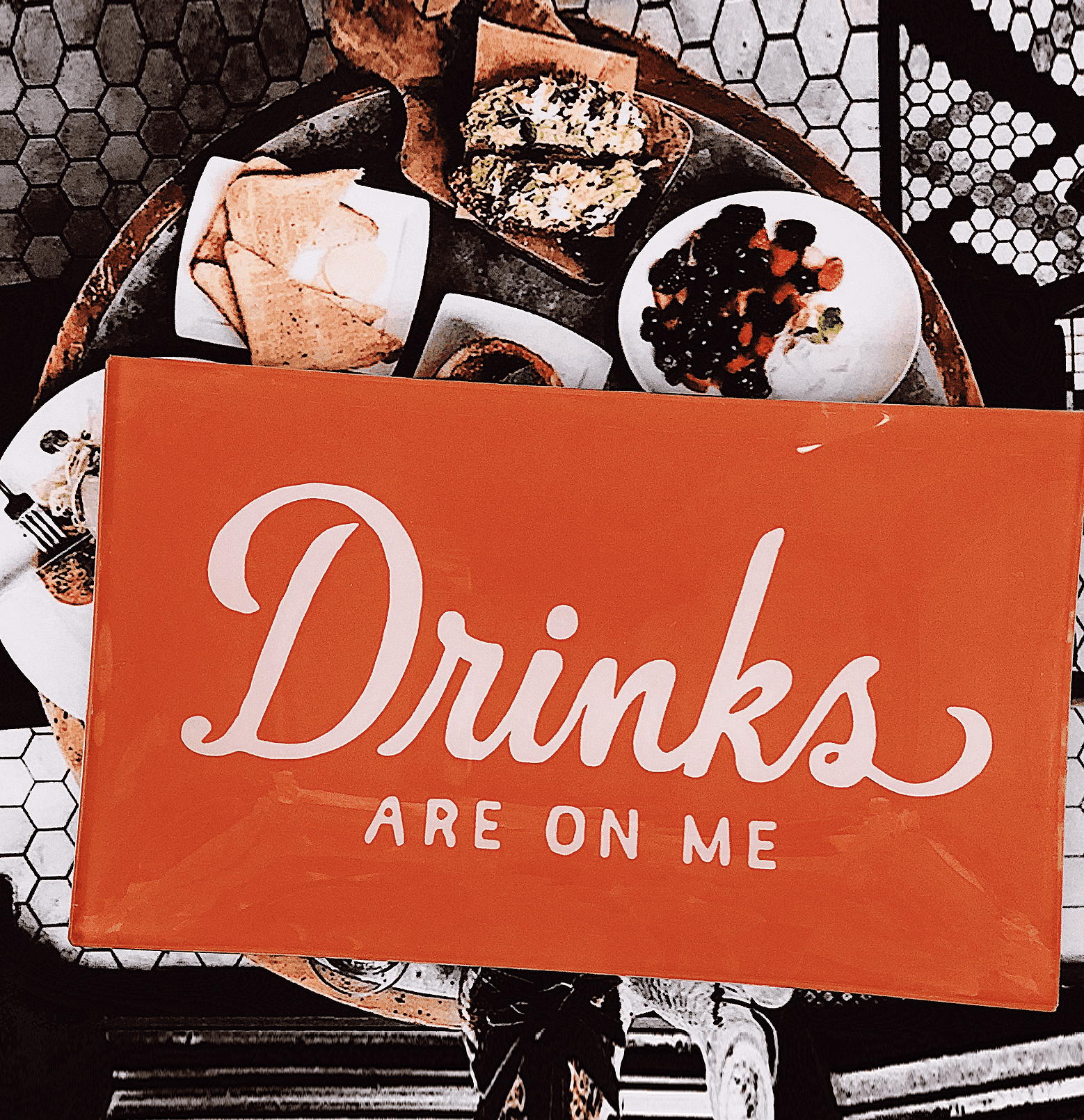 Drinks Are On Me Plate Decoupage Glass Tray - Bensgarden.com