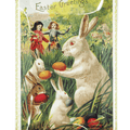 Easter Greetings Three White Bunnies Glass Tray - Bensgarden.com