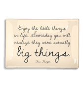 Enjoy The Little Things Decoupage Glass Tray - Bensgarden.com