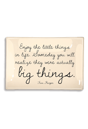 Enjoy The Little Things Decoupage Glass Tray - Bensgarden.com