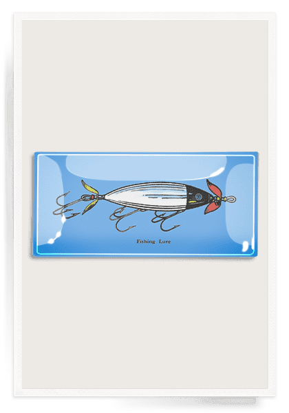 Fishing Lure Decoupage Glass Tray - Bensgarden.com