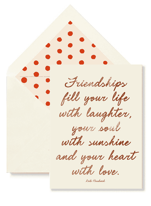 Friendships Fill Your Life (Vertical) Greeting Card, Single Folded Card or Boxed Set of 8 - Bensgarden.com