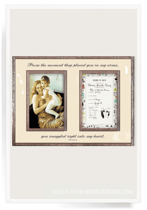 From The Moment They Placed You Double 5"x 7" Copper & Glass Photo Frame - Bensgarden.com