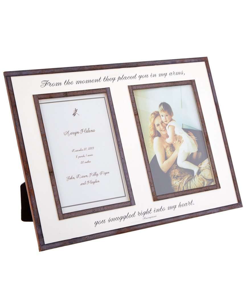 From The Moment They Placed You Double 5"x 7" Copper & Glass Photo Frame - Bensgarden.com