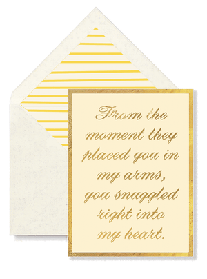 From The Moment They Placed You Into My Arms Greeting Card, Single Folded Card or Boxed Set of 8 - Bensgarden.com