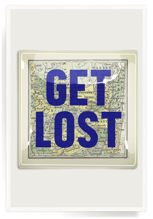 Get Lost Decoupage Glass Tray - Bensgarden.com