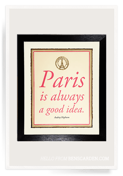 Gilded 18k Gold Paris Is Always Vintage Expression Artwork - Bensgarden.com