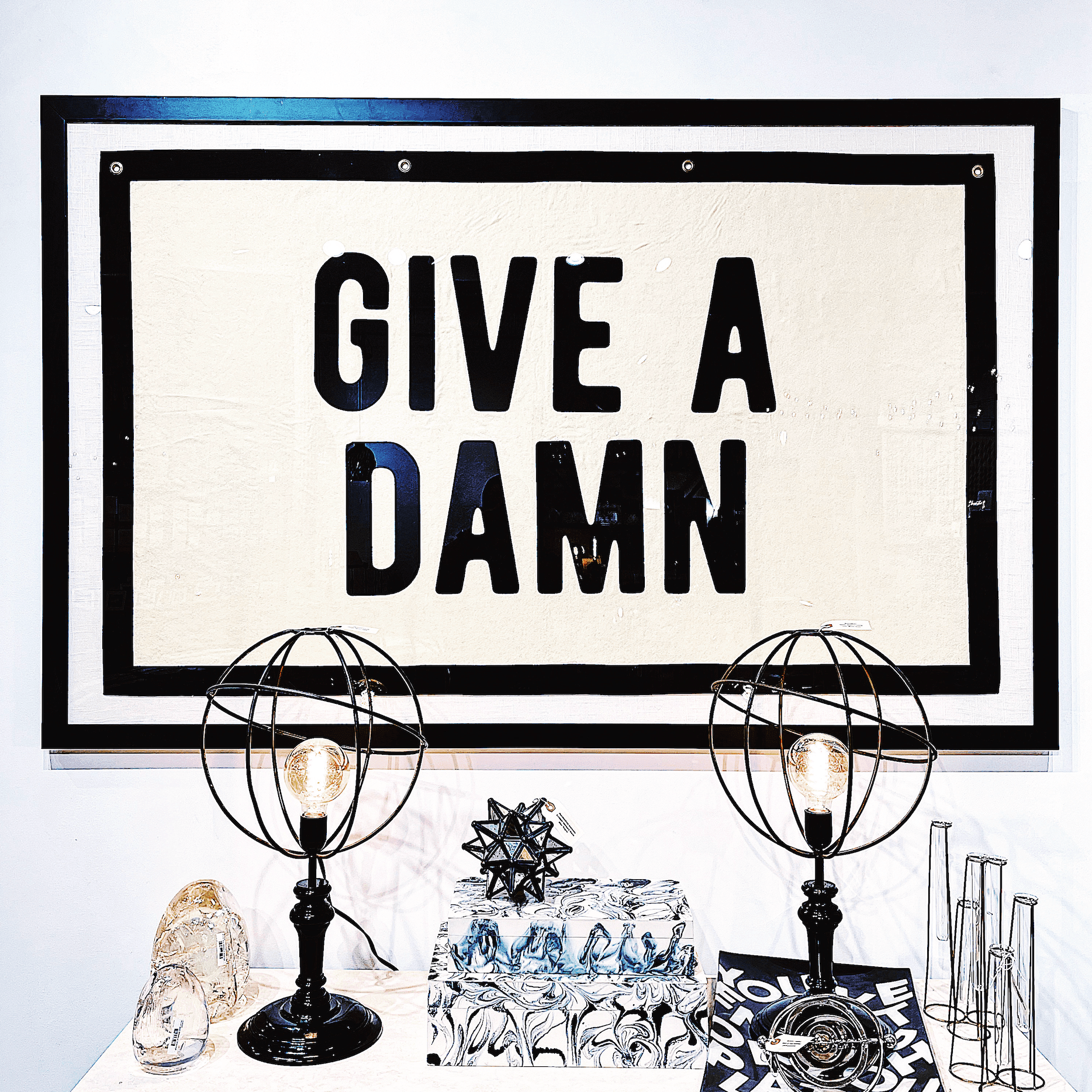 Give A Damn Anything Cut-And-Sewn Wool Felt Pennant Flag - Bensgarden.com