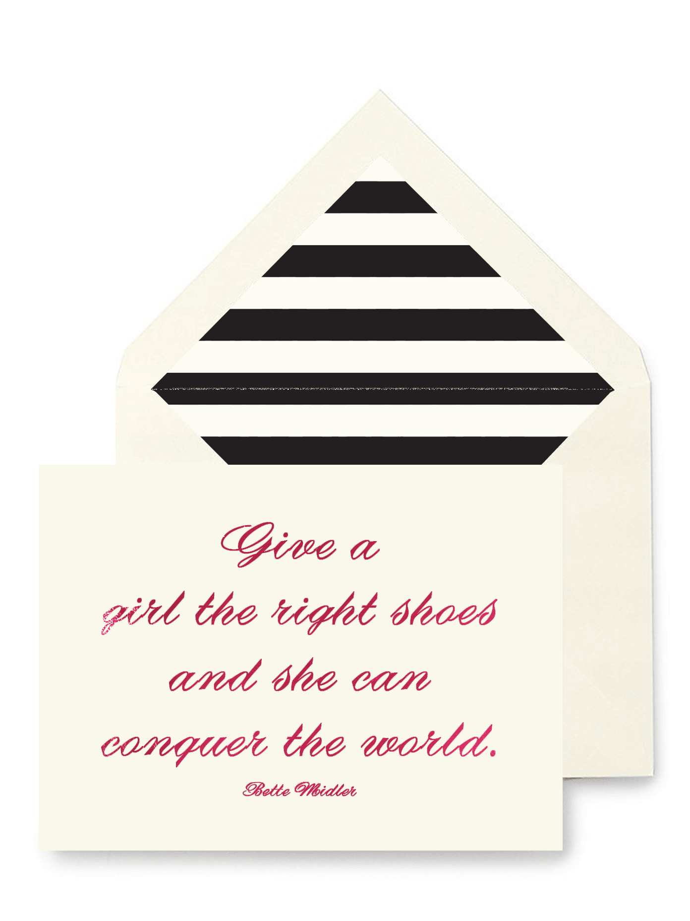 Give A Girl The Right Shoes Greeting Card, Single Folded Card or Boxed Set of 8 - Bensgarden.com