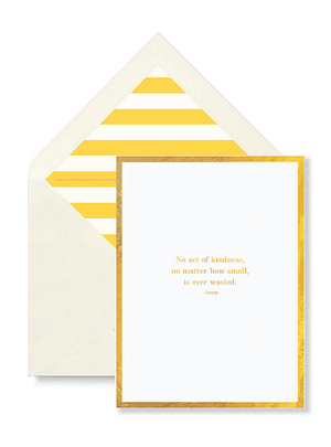 Golden No Act of Kindness Greeting Card, Single Folded Card or Boxed Set - Bensgarden.com