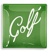 Golf Script Decoupage Glass Tray - Bensgarden.com