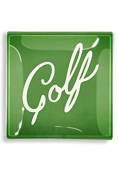 Golf Script Decoupage Glass Tray - Bensgarden.com