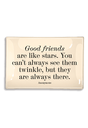 Good Friends Are Like Stars Decoupage Glass Tray - Bensgarden.com