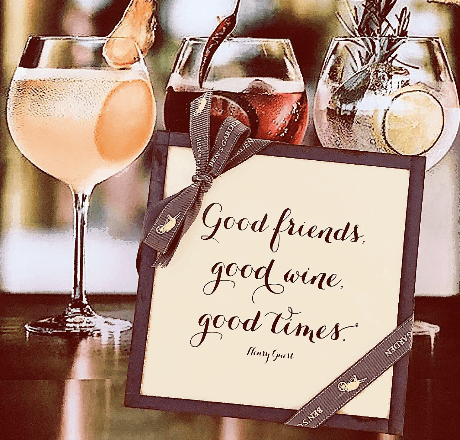 Good Friends, Good Times Copper & Glass Coasters, Set of 4 - Bensgarden.com