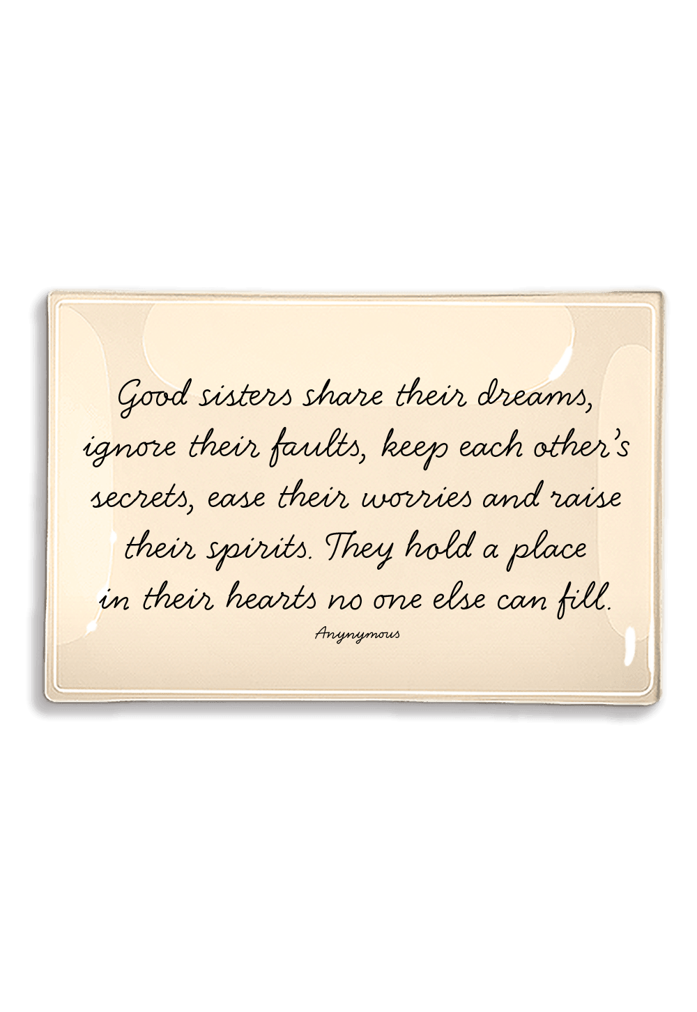 Good Sisters Share Their Dreams Decoupage Glass Tray - Bensgarden.com