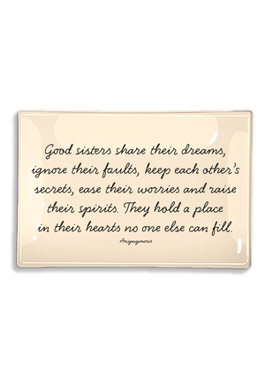 Good Sisters Share Their Dreams Decoupage Glass Tray - Bensgarden.com